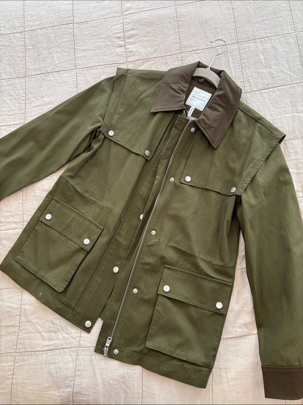 Avec Les Filles classic army green jacket